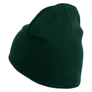 Beaver Embroidered 8 Inch Knitted Short Beanie - Dark Green OSFM