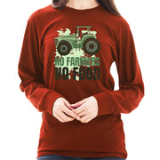 No Farmers No Food Graphic Long Sleeve Crewneck Tee