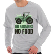 No Farmers No Food Graphic Long Sleeve Crewneck Tee