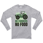 No Farmers No Food Graphic Long Sleeve Crewneck Tee