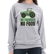 No Farmers No Food Graphic Long Sleeve Crewneck Tee