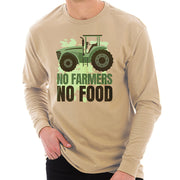 No Farmers No Food Graphic Long Sleeve Crewneck Tee