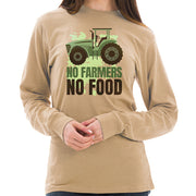 No Farmers No Food Graphic Long Sleeve Crewneck Tee