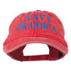 Navy Grandpa Embroidered Washed Cotton Cap