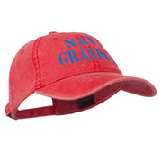 Navy Grandpa Embroidered Washed Cotton Cap