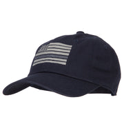 Thin Grey Line American Flag Embroidered Unstructured Cotton Washed Cap