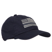 Thin Grey Line American Flag Embroidered Unstructured Cotton Washed Cap