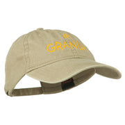 Number 1 Grandpa Letters Embroidered Washed Cotton Cap