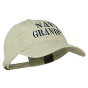 Navy Grandpa Embroidered Washed Cotton Cap