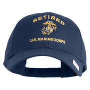 Retired US Marine Corps Embroidered Solid Cotton Twill Low Profile Cap - Navy OSFM