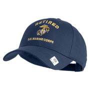 Retired US Marine Corps Embroidered Solid Cotton Twill Low Profile Cap - Navy OSFM