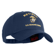 Retired US Marine Corps Embroidered Solid Cotton Twill Low Profile Cap - Navy OSFM