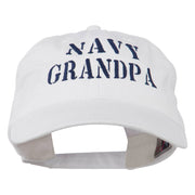 Navy Grandpa Embroidered Washed Cotton Cap