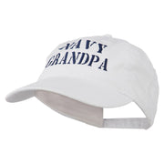 Navy Grandpa Embroidered Washed Cotton Cap