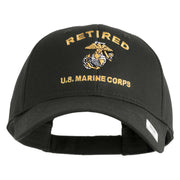 Retired US Marine Corps Embroidered Solid Cotton Twill Low Profile Cap - Charcoal OSFM