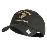 Retired US Marine Corps Embroidered Solid Cotton Twill Low Profile Cap - Charcoal OSFM
