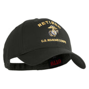 Retired US Marine Corps Embroidered Solid Cotton Twill Low Profile Cap - Charcoal OSFM