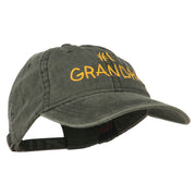 Number 1 Grandpa Letters Embroidered Washed Cotton Cap