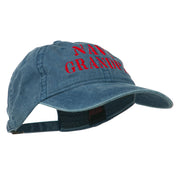 Navy Grandpa Embroidered Washed Cotton Cap