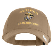 Retired US Marine Corps Embroidered Solid Cotton Twill Low Profile Cap - Khaki OSFM