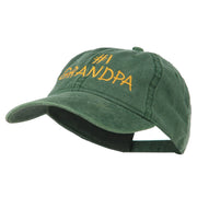 Number 1 Grandpa Letters Embroidered Washed Cotton Cap