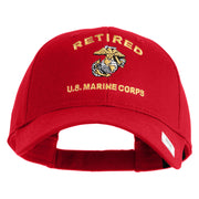 Retired US Marine Corps Embroidered Solid Cotton Twill Low Profile Cap - Red OSFM