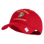 Retired US Marine Corps Embroidered Solid Cotton Twill Low Profile Cap - Red OSFM
