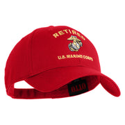 Retired US Marine Corps Embroidered Solid Cotton Twill Low Profile Cap - Red OSFM