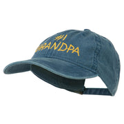 Number 1 Grandpa Letters Embroidered Washed Cotton Cap