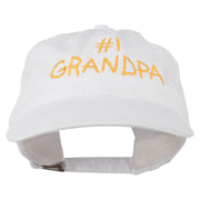 Number 1 Grandpa Letters Embroidered Washed Cotton Cap