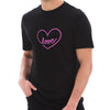 Neon Love Heart Logo Cotton Short Sleeve Graphic Shirt