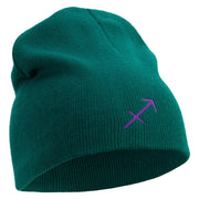 Sagittatius Astrology Embroidered 8 Inch Short Beanie - Dk-Green OSFM