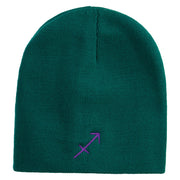 Sagittatius Astrology Embroidered 8 Inch Short Beanie - Dk-Green OSFM