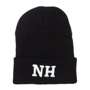 NH New Hampshire State Embroidered Long Beanie