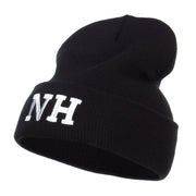 NH New Hampshire State Embroidered Long Beanie