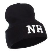 NH New Hampshire State Embroidered Long Beanie