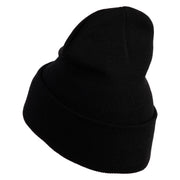 Ball Python Embroidered 12 Inch Long Knitted Beanie - Black OSFM