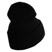 Ball Python Embroidered 12 Inch Long Knitted Beanie - Black OSFM