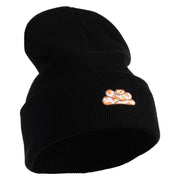 Ball Python Embroidered 12 Inch Long Knitted Beanie - Black OSFM