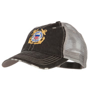 US Coast Guard Anchors Retired Embroidered Low Profile Cotton Mesh Cap