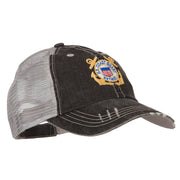 US Coast Guard Anchors Retired Embroidered Low Profile Cotton Mesh Cap