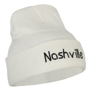 Nashville Embroidered Knitted Long Beanie