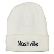 Nashville Embroidered Knitted Long Beanie