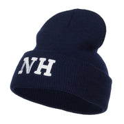 NH New Hampshire State Embroidered Long Beanie