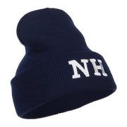 NH New Hampshire State Embroidered Long Beanie