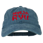 Halloween Ninja RYU Embroidered Washed Cap