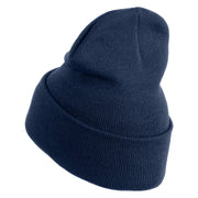 Ball Python Embroidered 12 Inch Long Knitted Beanie - Navy OSFM