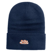 Ball Python Embroidered 12 Inch Long Knitted Beanie - Navy OSFM