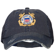 US Coast Guard Anchors Retired Embroidered Low Profile Cotton Mesh Cap