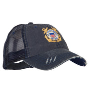 US Coast Guard Anchors Retired Embroidered Low Profile Cotton Mesh Cap